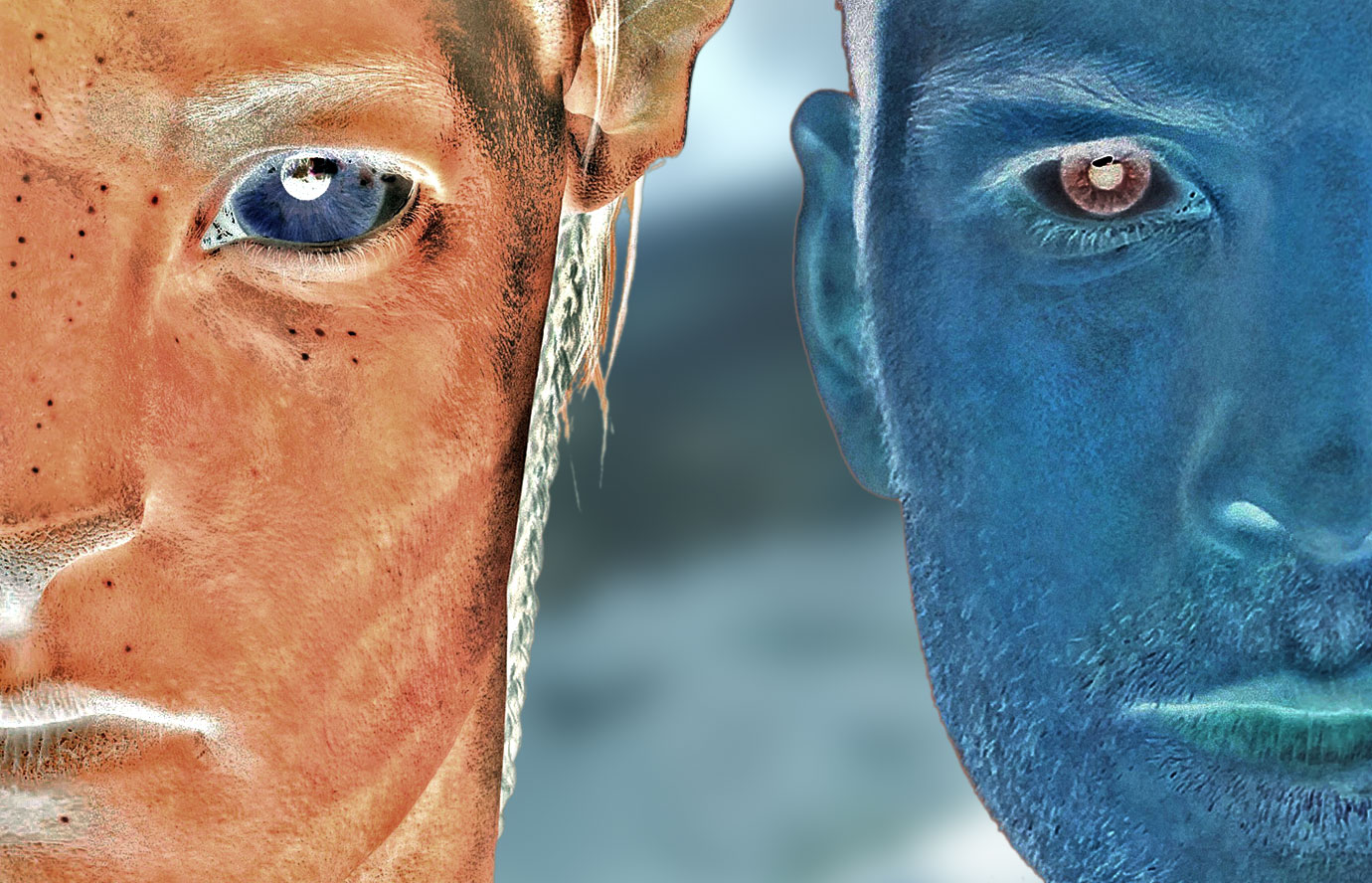 Jake et son Avatar en couleur négative